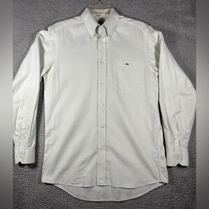 Lacoste Men's Long Sleeve Cotton Regular Fit Size 38 Solid Button Down Shirt
